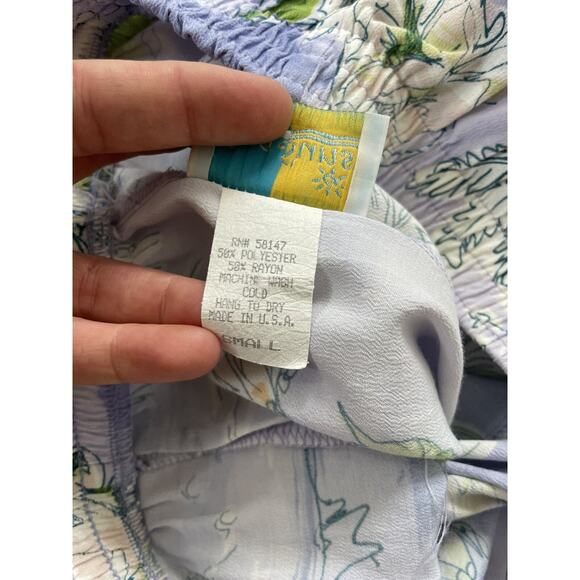 VINTAGE Sea Suns Hawaii Pants Peony Sailor Printed Cropped Capri S - Picture 11 of 12